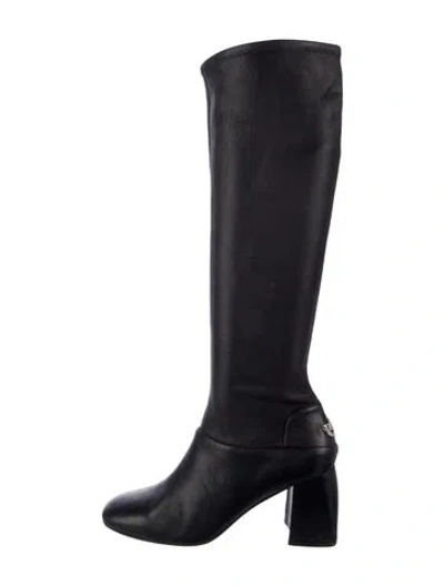 Pre-owned Tory Burch Leather Boots In Black