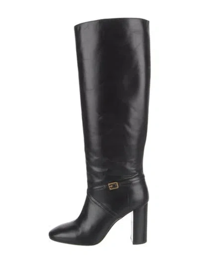 Pre-owned Tory Burch Leather Boots In Black