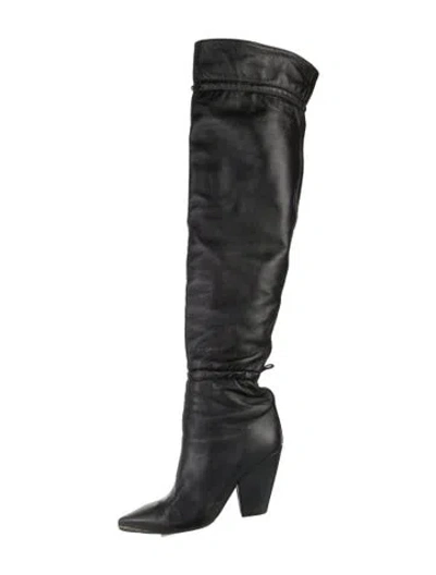 Pre-owned Tory Burch Leather Boots In Black
