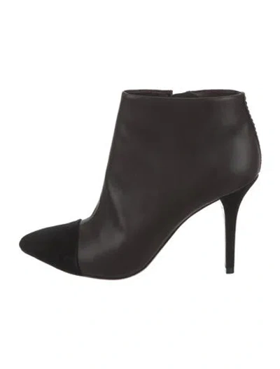 Pre-owned Tory Burch Leather Boots In Black