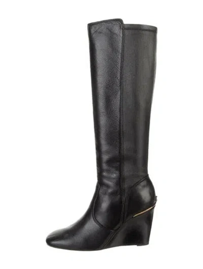 Pre-owned Tory Burch Leather Boots In Black
