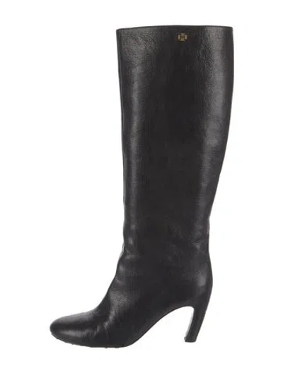 Pre-owned Tory Burch Leather Boots In Black