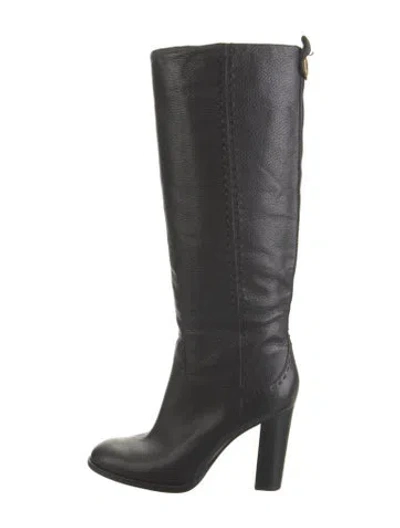 Pre-owned Tory Burch Leather Boots In Black