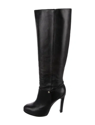 Pre-owned Tory Burch Leather Boots In Black