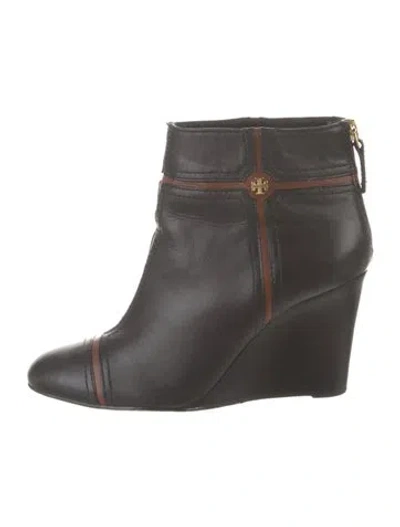 Pre-owned Tory Burch Leather Boots In Black