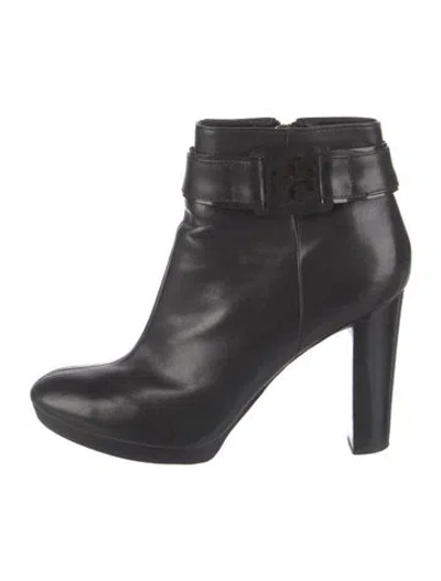 Pre-owned Tory Burch Leather Boots In Black