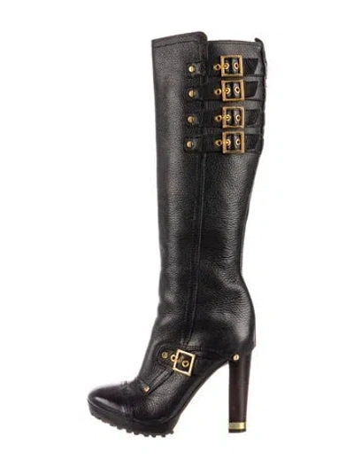 Pre-owned Tory Burch Leather Boots In Black