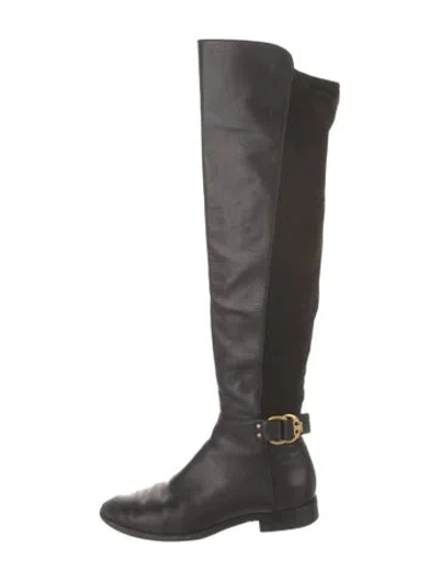 Pre-owned Tory Burch Leather Boots In Black