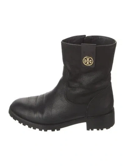 Pre-owned Tory Burch Leather Boots In Black