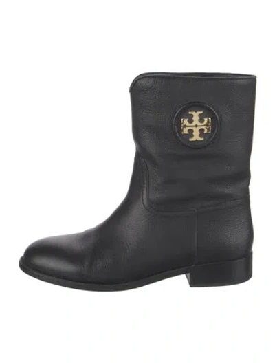 Pre-owned Tory Burch Leather Boots In Black
