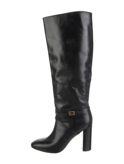 Pre-owned Tory Burch Leather Boots In Black
