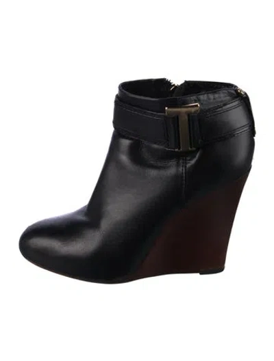 Pre-owned Tory Burch Leather Boots In Black