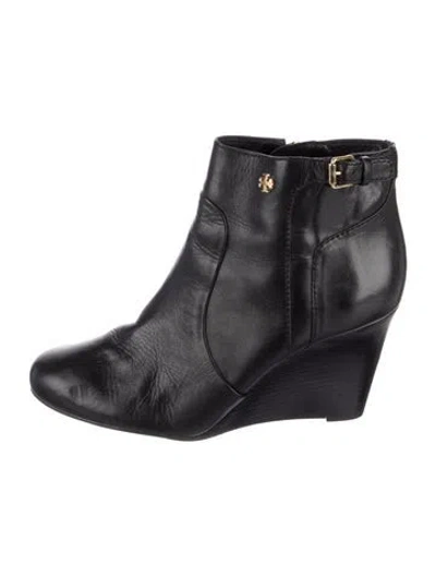 Pre-owned Tory Burch Leather Boots In Black