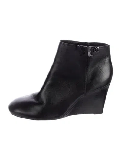 Pre-owned Tory Burch Leather Boots In Black
