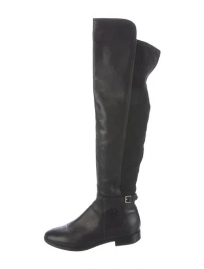 Pre-owned Tory Burch Leather Boots In Black