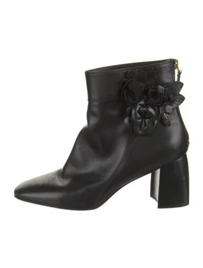 Pre-owned Tory Burch Leather Boots In Black