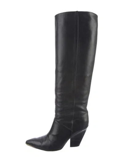 Pre-owned Tory Burch Leather Boots In Black