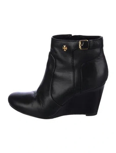 Pre-owned Tory Burch Leather Boots In Black