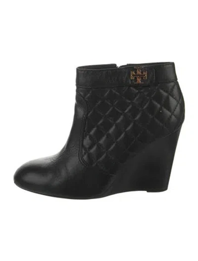 Pre-owned Tory Burch Leather Boots In Black
