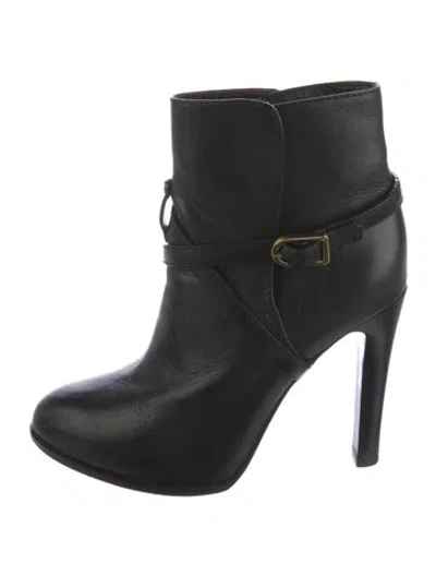 Pre-owned Tory Burch Leather Boots In Black