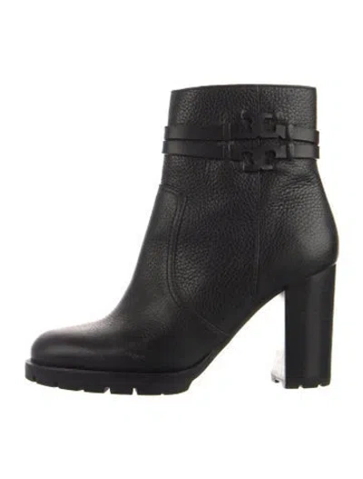 Pre-owned Tory Burch Leather Boots In Black