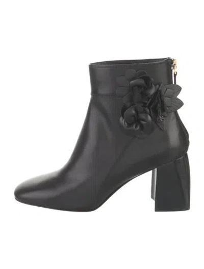 Pre-owned Tory Burch Leather Boots In Black