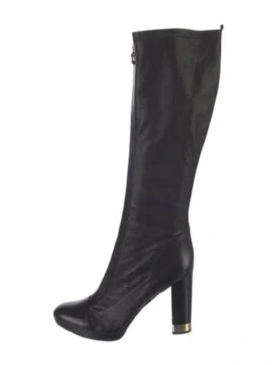 Pre-owned Tory Burch Leather Boots In Black