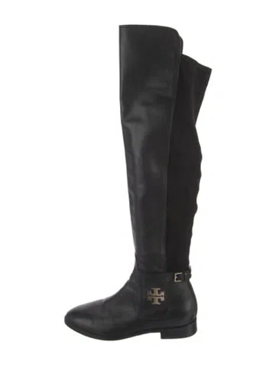 Pre-owned Tory Burch Leather Boots In Black