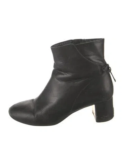 Pre-owned Tory Burch Leather Boots In Black