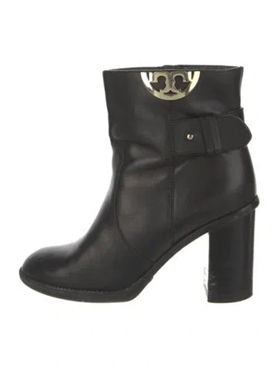 Pre-owned Tory Burch Leather Boots In Black