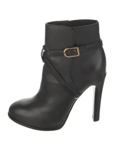 Pre-owned Tory Burch Leather Boots In Black
