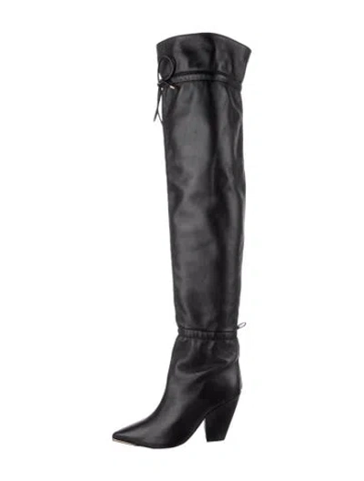 Pre-owned Tory Burch Leather Boots In Black