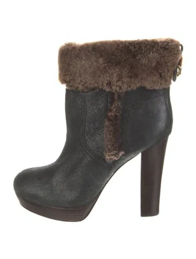 Pre-owned Tory Burch Leather Boots In Black