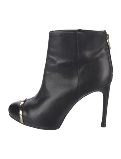 Pre-owned Tory Burch Leather Boots In Black
