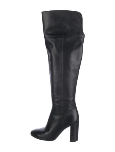 Pre-owned Tory Burch Leather Boots In Black