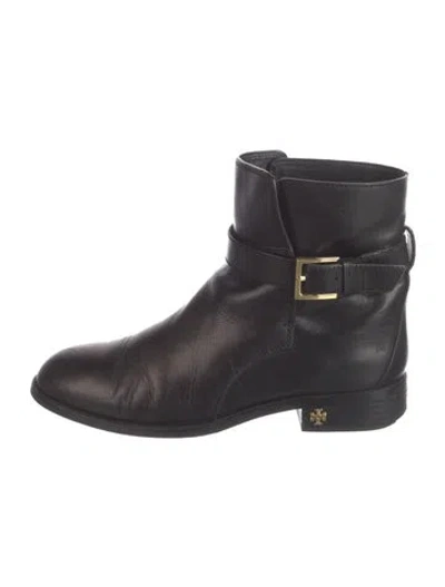 Pre-owned Tory Burch Leather Boots In Black