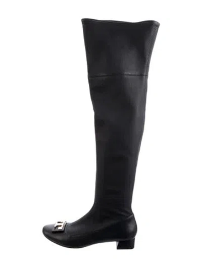 Pre-owned Tory Burch Leather Boots In Black
