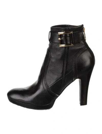 Pre-owned Tory Burch Leather Boots In Black