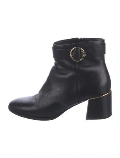Pre-owned Tory Burch Leather Boots In Black