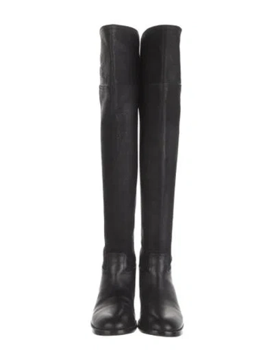 Pre-owned Tory Burch Leather Boots In Black