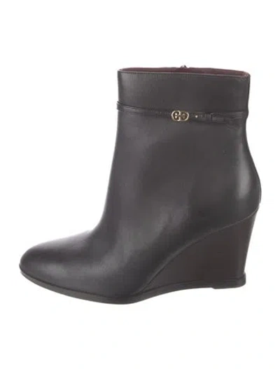 Pre-owned Tory Burch Leather Boots In Black