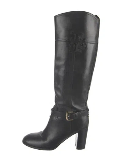 Pre-owned Tory Burch Leather Boots In Black