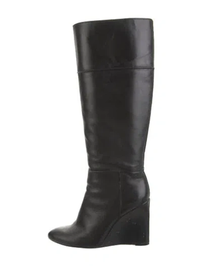 Pre-owned Tory Burch Leather Boots In Black