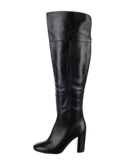 Pre-owned Tory Burch Leather Boots In Black