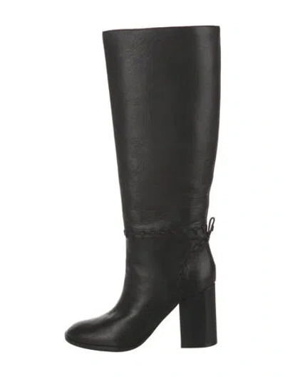 Pre-owned Tory Burch Leather Boots In Black