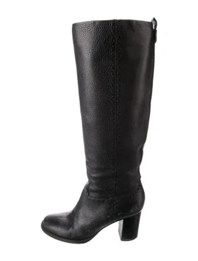 Pre-owned Tory Burch Leather Boots In Black