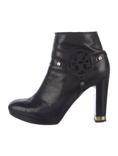 Pre-owned Tory Burch Leather Boots In Blue