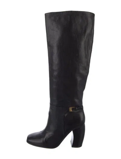 Pre-owned Tory Burch Leather Boots In Blue