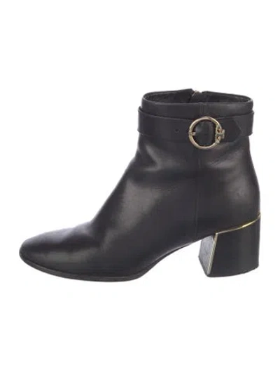 Pre-owned Tory Burch Leather Boots In Blue