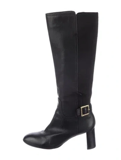 Pre-owned Tory Burch Leather Boots In Blue